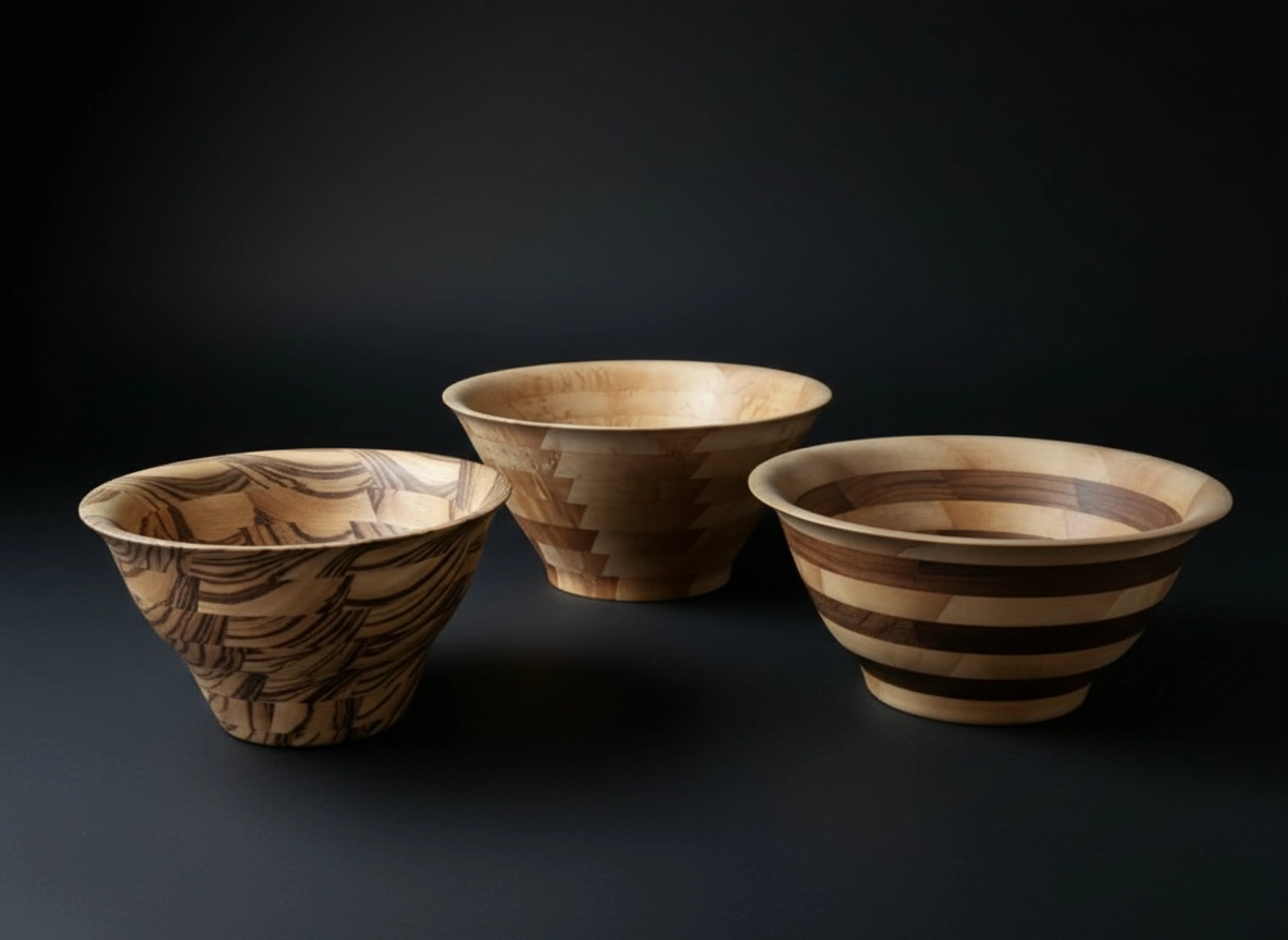 Custom turned wooden bowls
